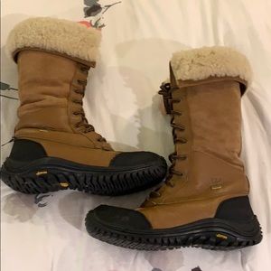 UGG Tan Suede And Leather Adirondack Tall Boots